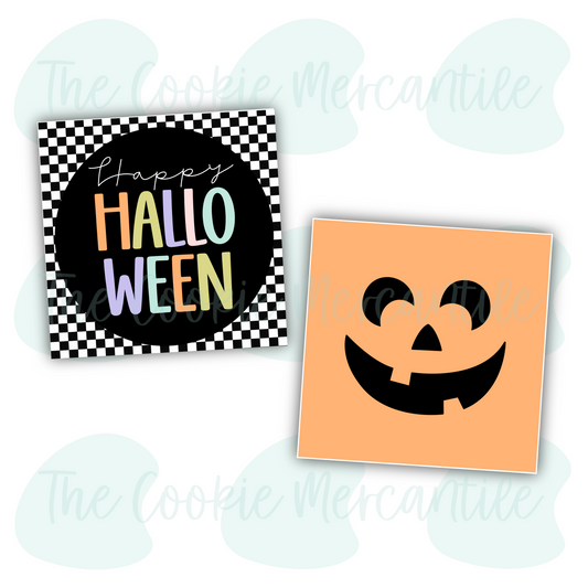 Happy Halloween Checkered- Tags