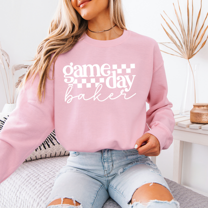 Game Day Baker [White Check] - Sweatshirt