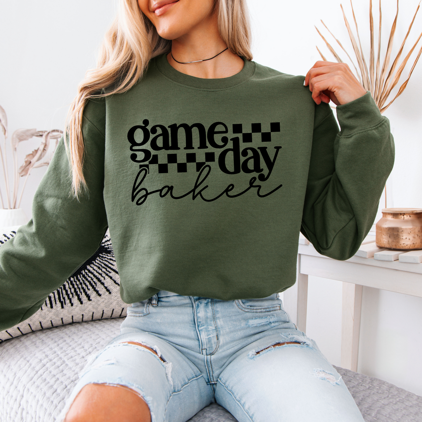 Game Day Baker [Black Check] - Sweatshirt