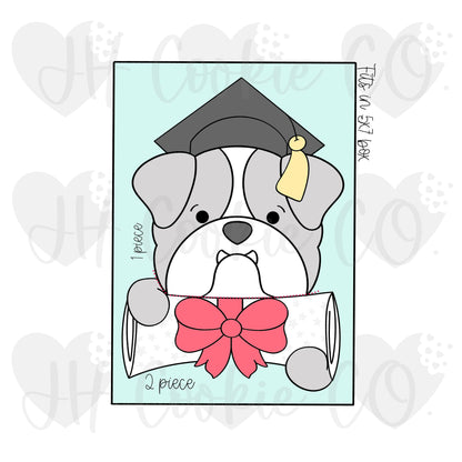 2 Piece Grad Mascot Set Bulldog - Cookie Cutter