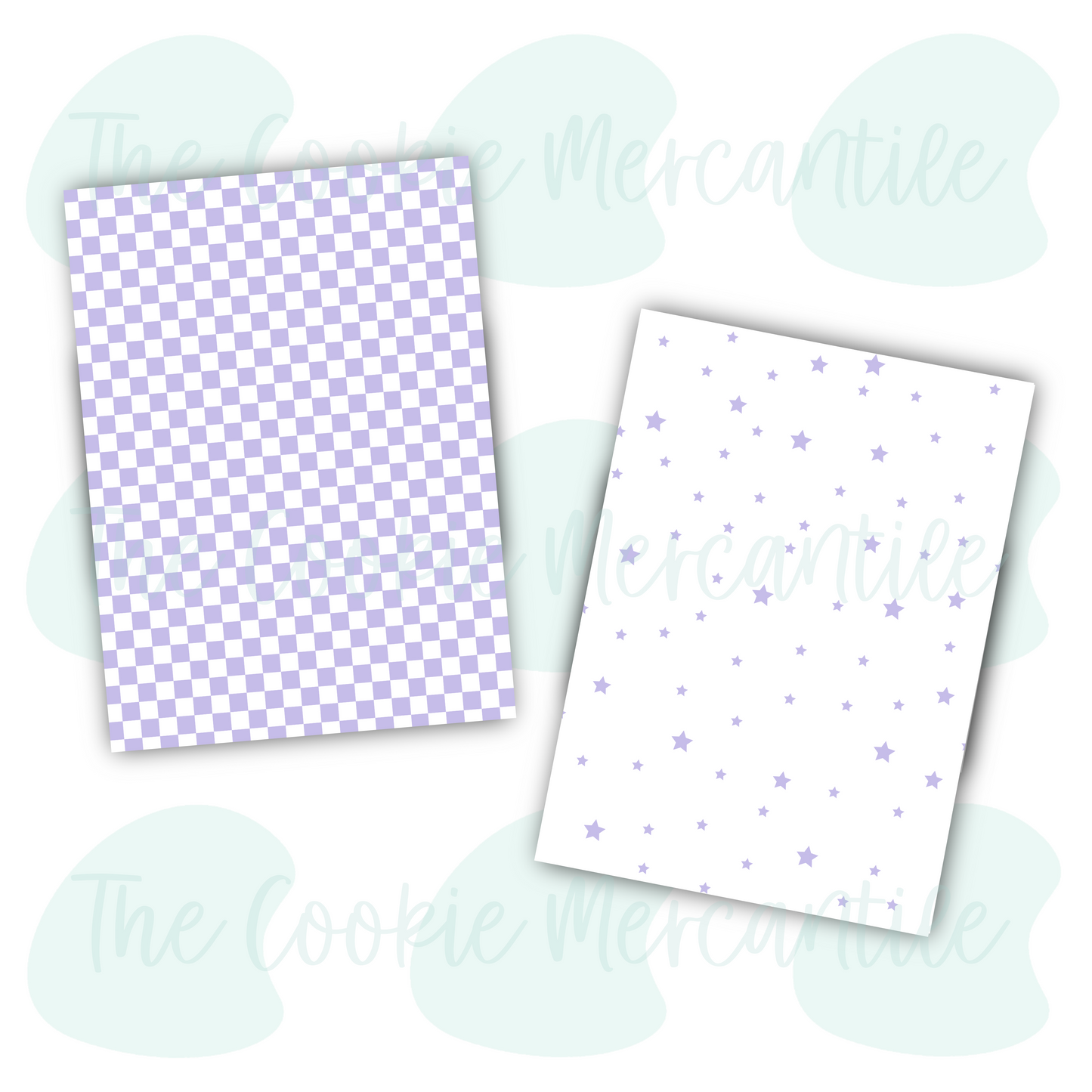 Checkered / Stars Purple - 5x7 Backers