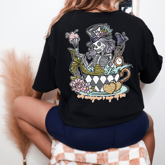 Black Skelly Teacup - T-Shirt