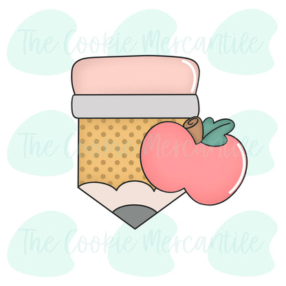 Pencil Apple Combo - Cookie Cutter