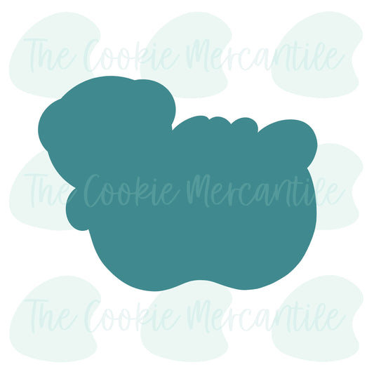 Book Worm Apple - Cookie Cutter