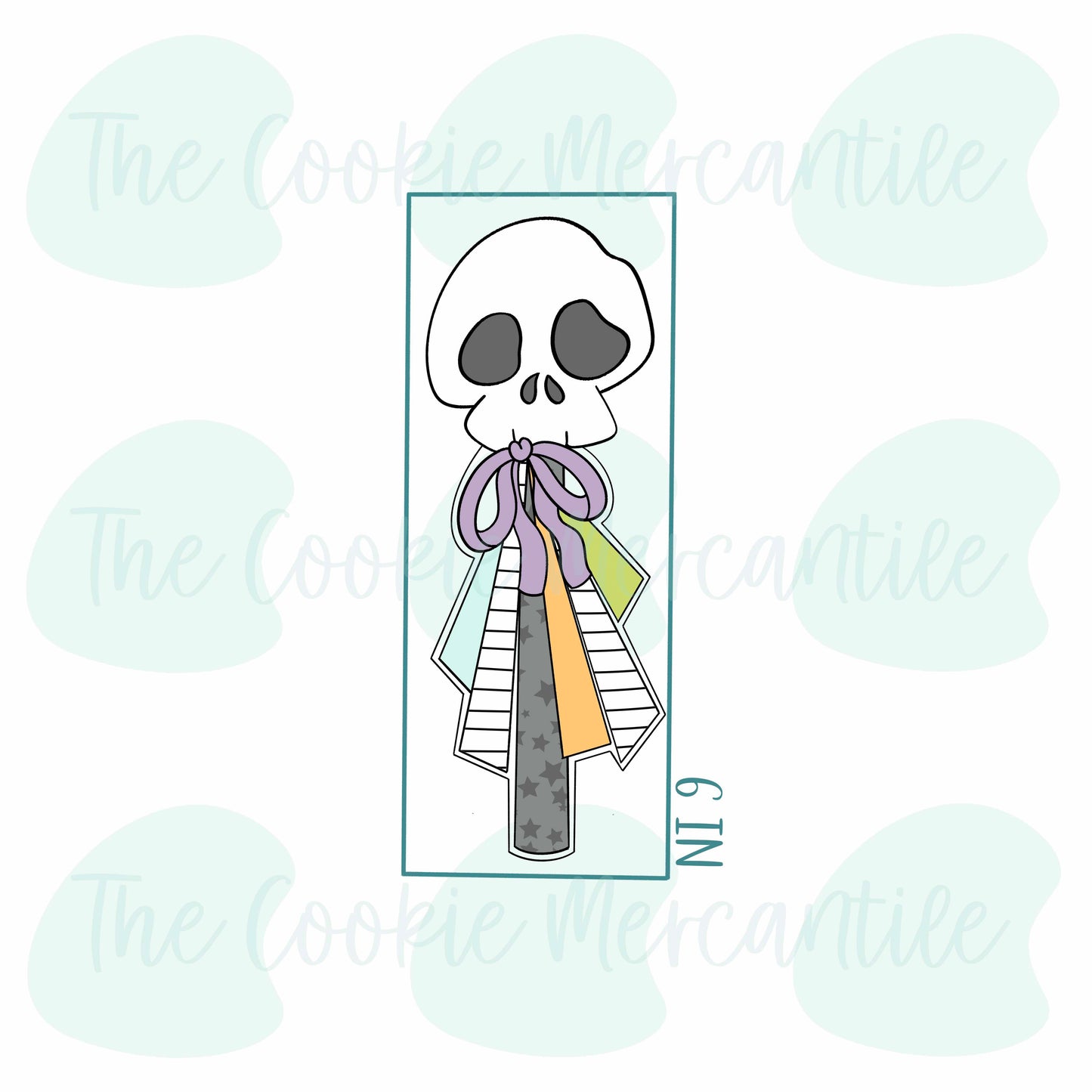 Skinny Skull Cookie Pop 6in - Cookie Cutter