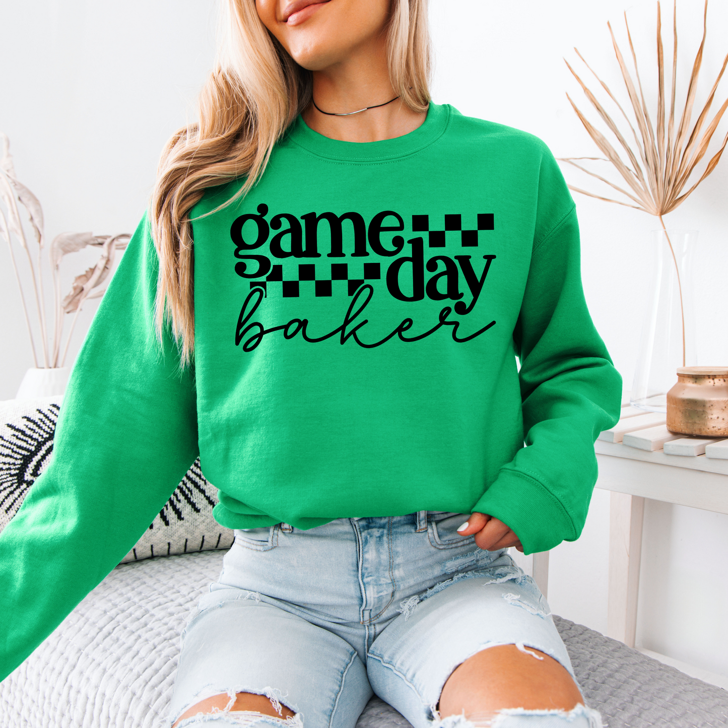 Game Day Baker [Black Check] - Sweatshirt