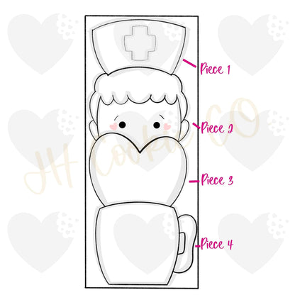 Nurse Heart Stack  (4 Piece Set) - Cookie Cutter