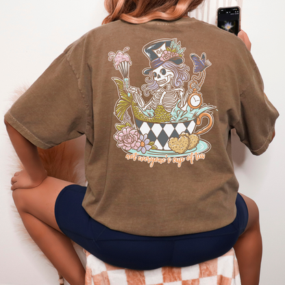 Wonderland Skelly [pocket & back design] - T-Shirt