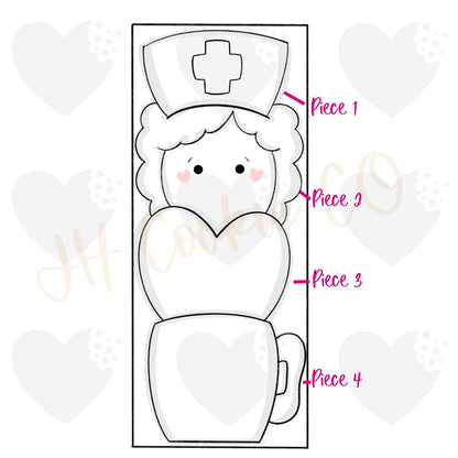 Nurse Heart Stack  (4 Piece Set) - Cookie Cutter