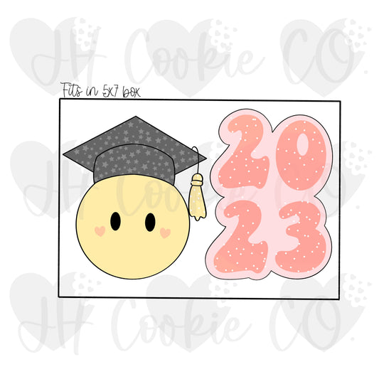 Groovy Grad and 2023 Plaque Set - Cookie Cutter