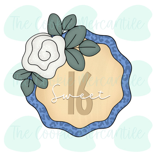 Floral Wavy Round Plaque - Cookie Cutter