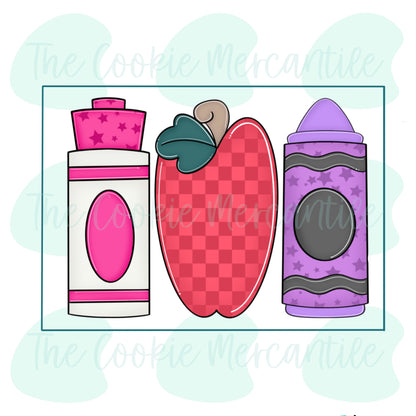 School Stick 5 PIece  Set - Cookie Cutter