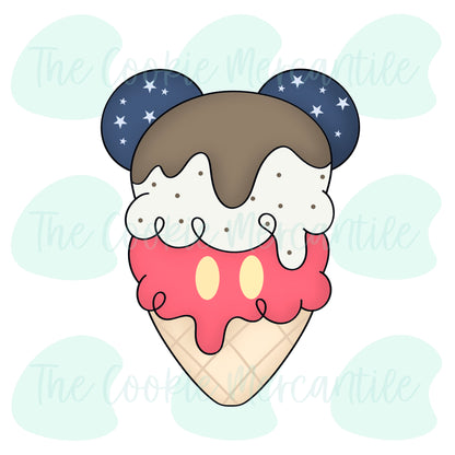 Mouse Ice Cream Cone - Cookie Cutter