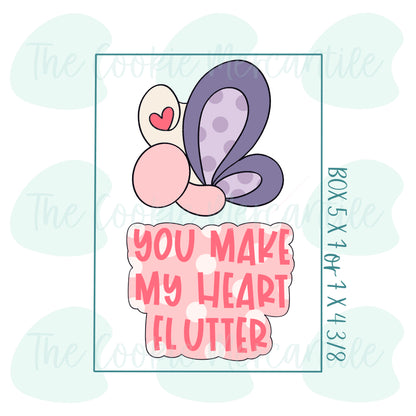 You Make My Heart Flutter Set - Cookie Cutter