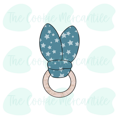 Wooden Teething Rattle  - Cookie Cutter