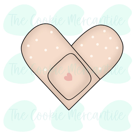 Heart Band Aid -  Cookie Cutter