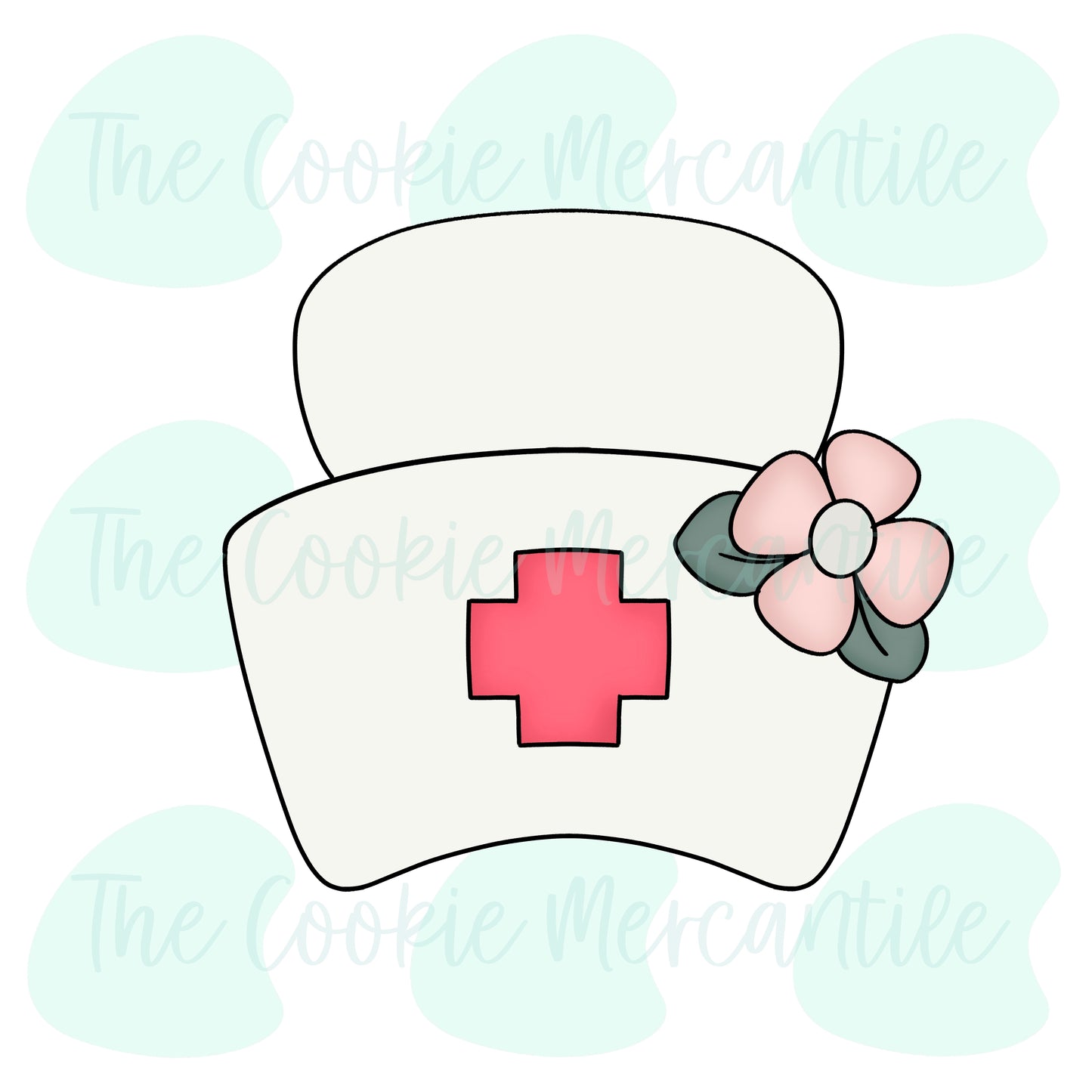 Floral Chubby Nurse Hat  - Cookie Cutter