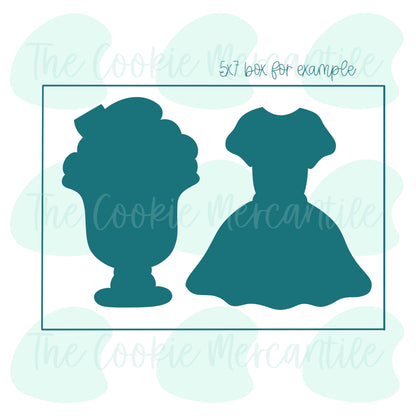 Poodle Skirt & Ice Cream Sundae [We go together like] - Cookie Cutter