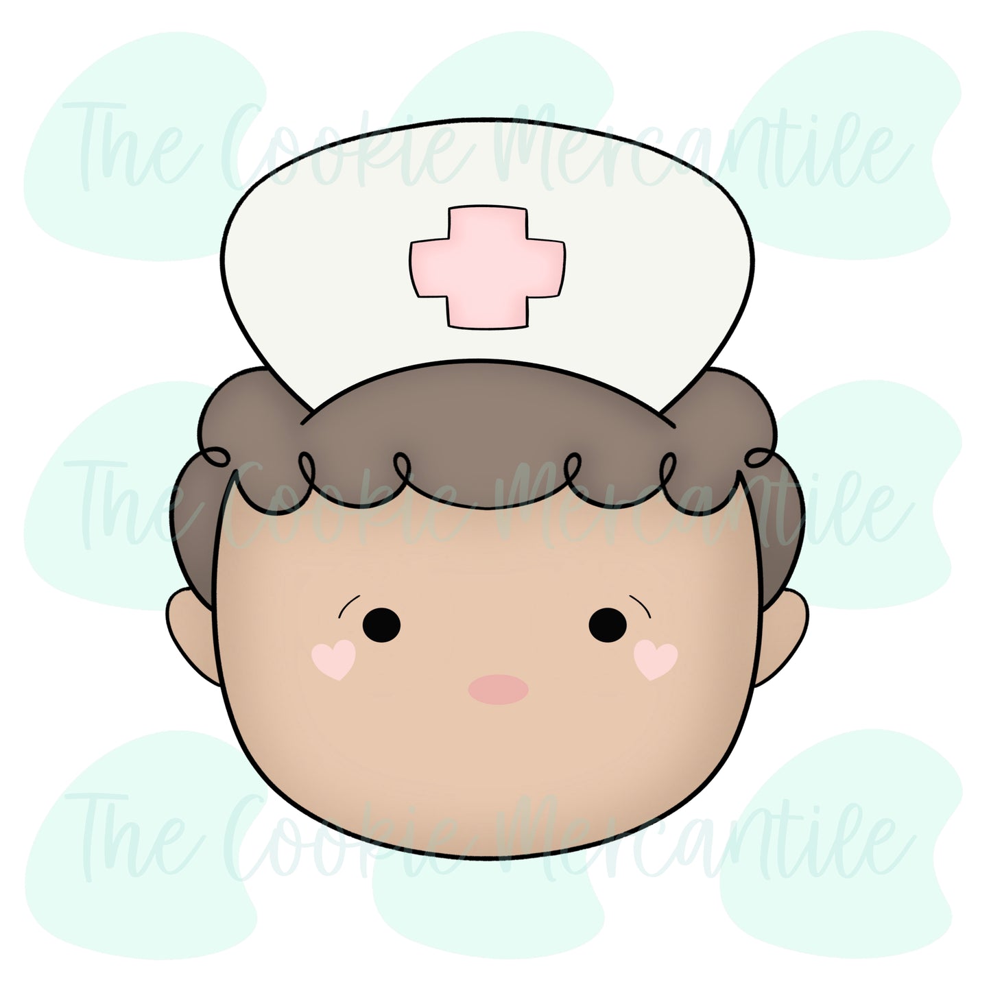 Curly Hair Boy Nurse Face - Cookie Cutter