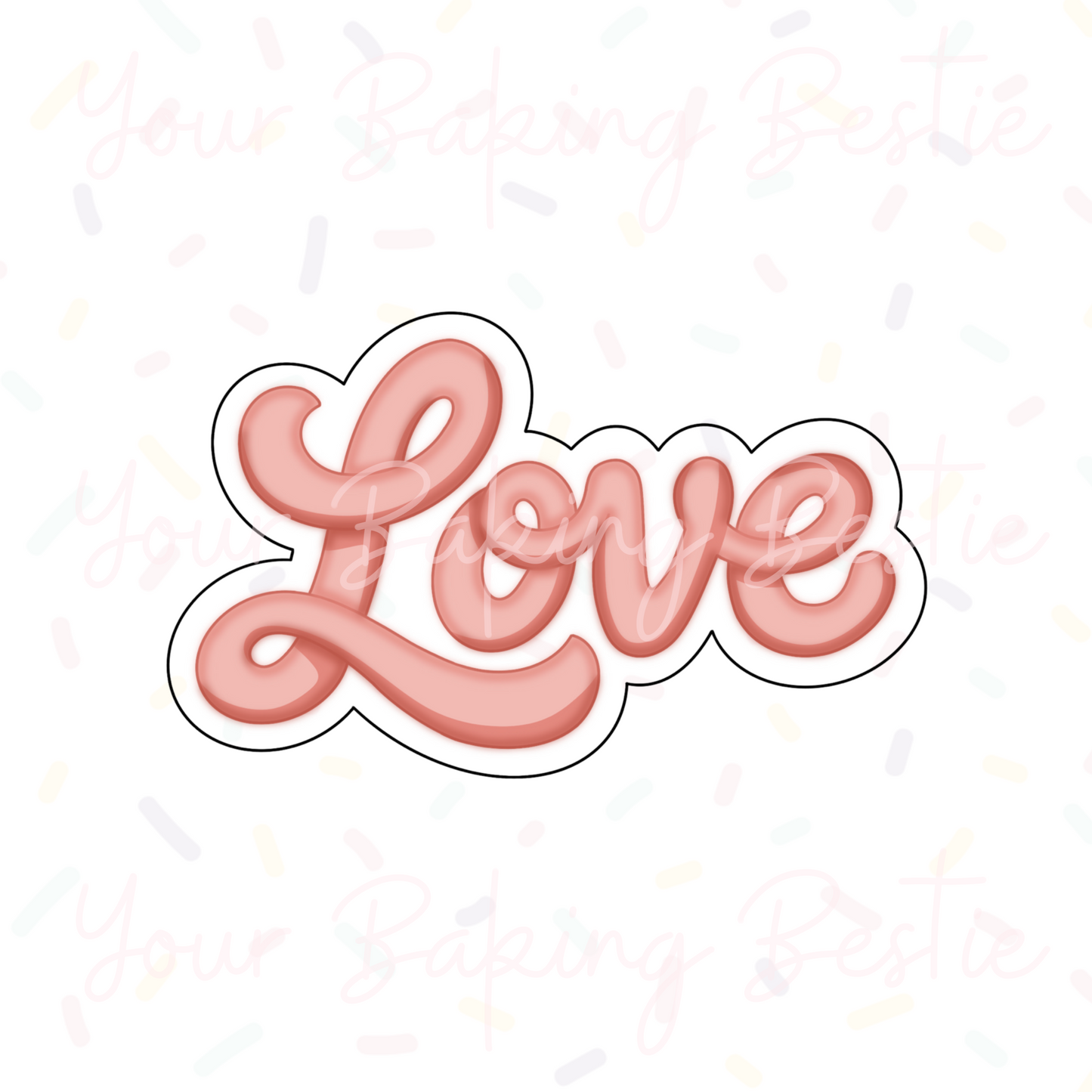 YBB - Love Word Plaque - Cookie Cutter