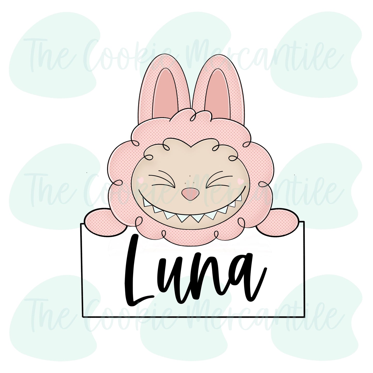 Fluffy Monster Name Plaque - Cookie Cutter