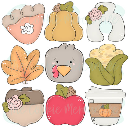 Happy Harvest Thanksgiving 9 Piece Set - Cookie Cutters
