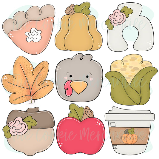 Happy Harvest Thanksgiving 9 Piece Set - Cookie Cutters