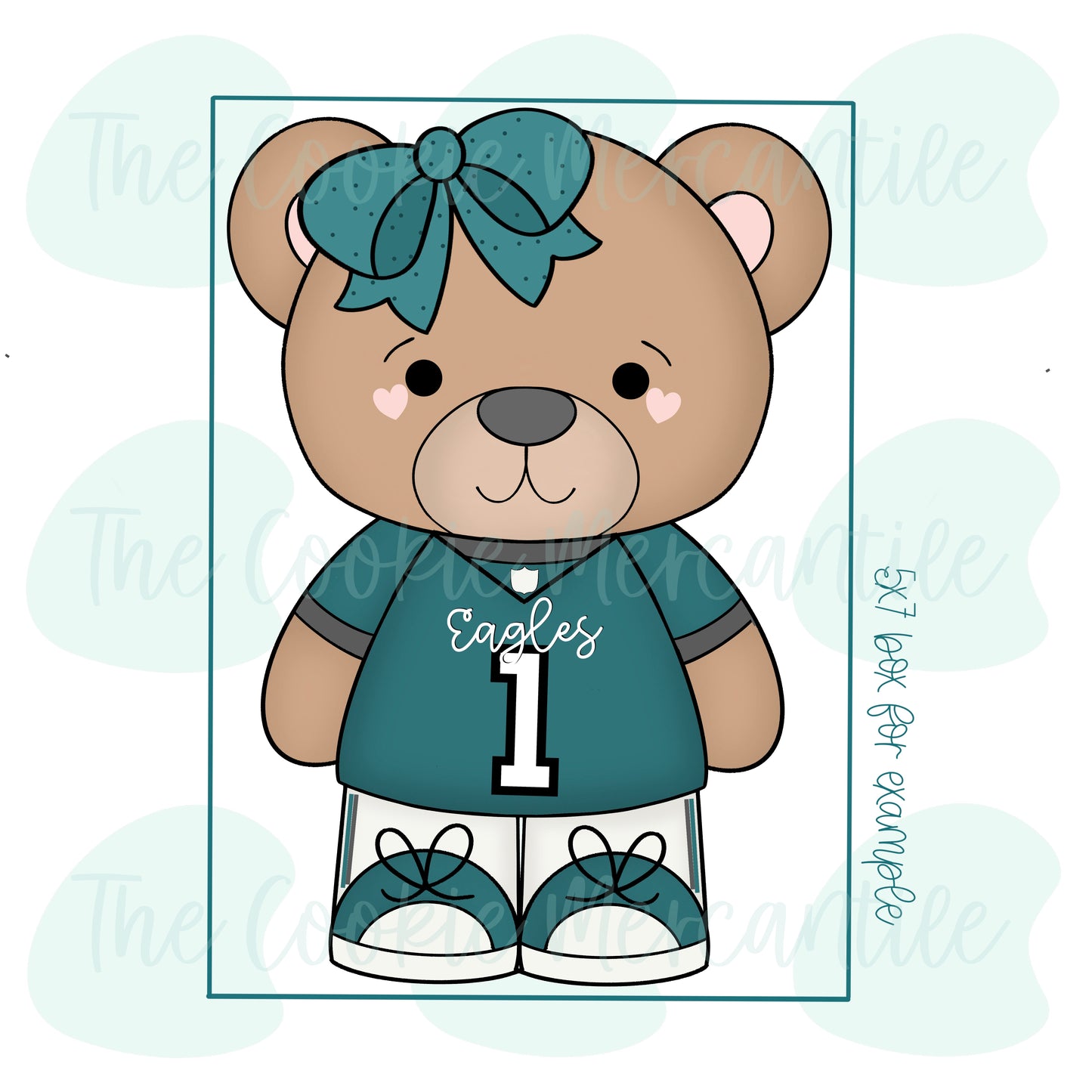 Girly Football Bear 3 Piece - Cookie Cutter