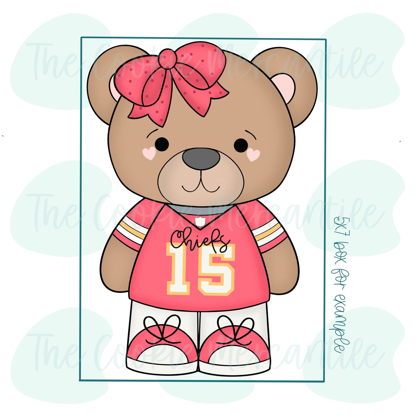 Girly Football Bear 3 Piece - Cookie Cutter