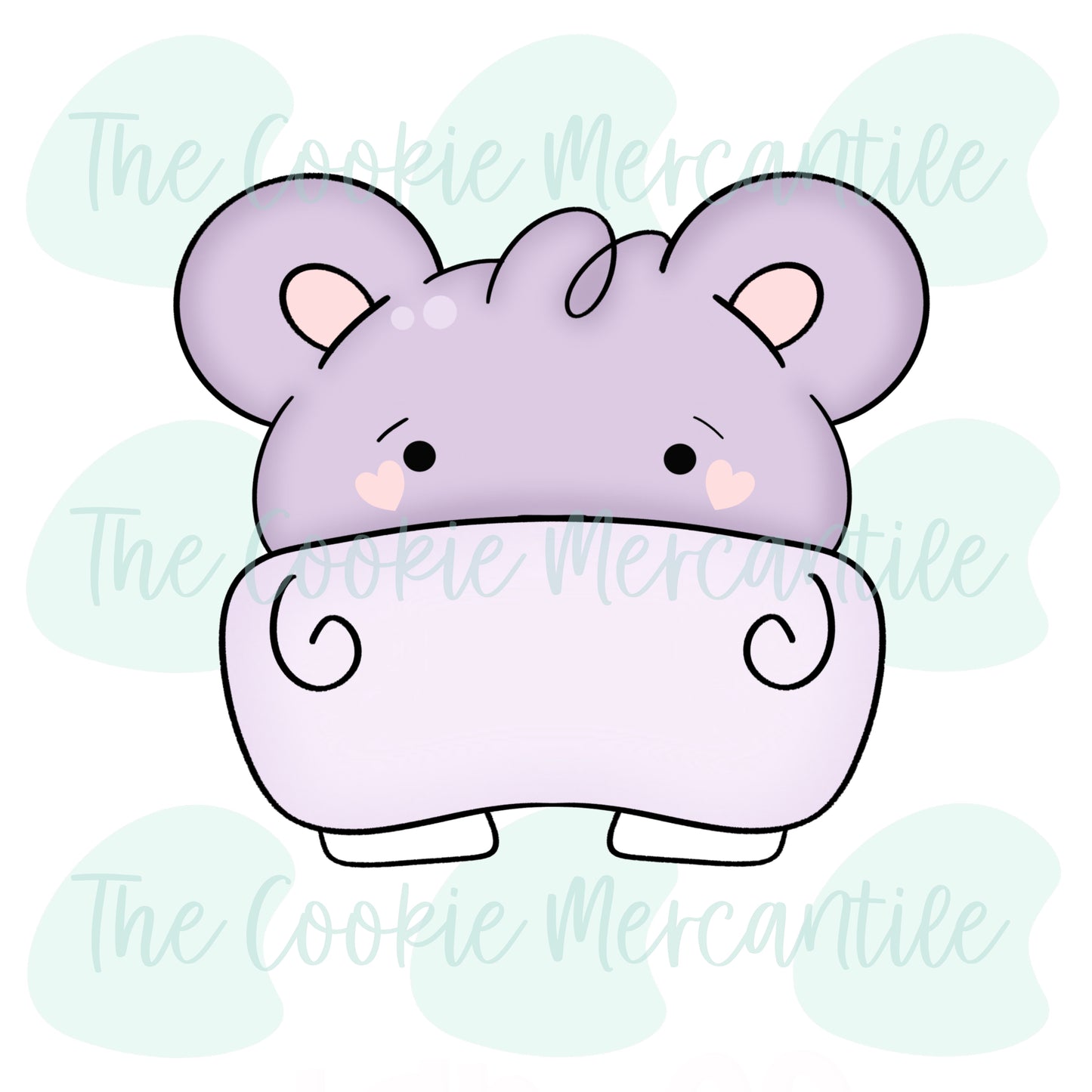 Hippo Heart 2 Piece Set [I love you a ton] - Cookie Cutter