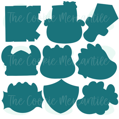 Dragon/Viking  9 Piece Set - Cookie Cutters