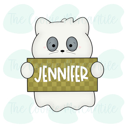 Kitty Ghost Name Plaque 2025 - Cookie Cutter