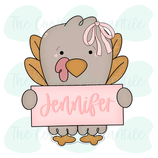 Girly Turkey W/Feet Plaque 2025 - Cookie Cutter