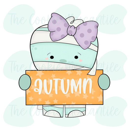 Girly Mummy Name Plaque W/Feet - Cookie Cutter