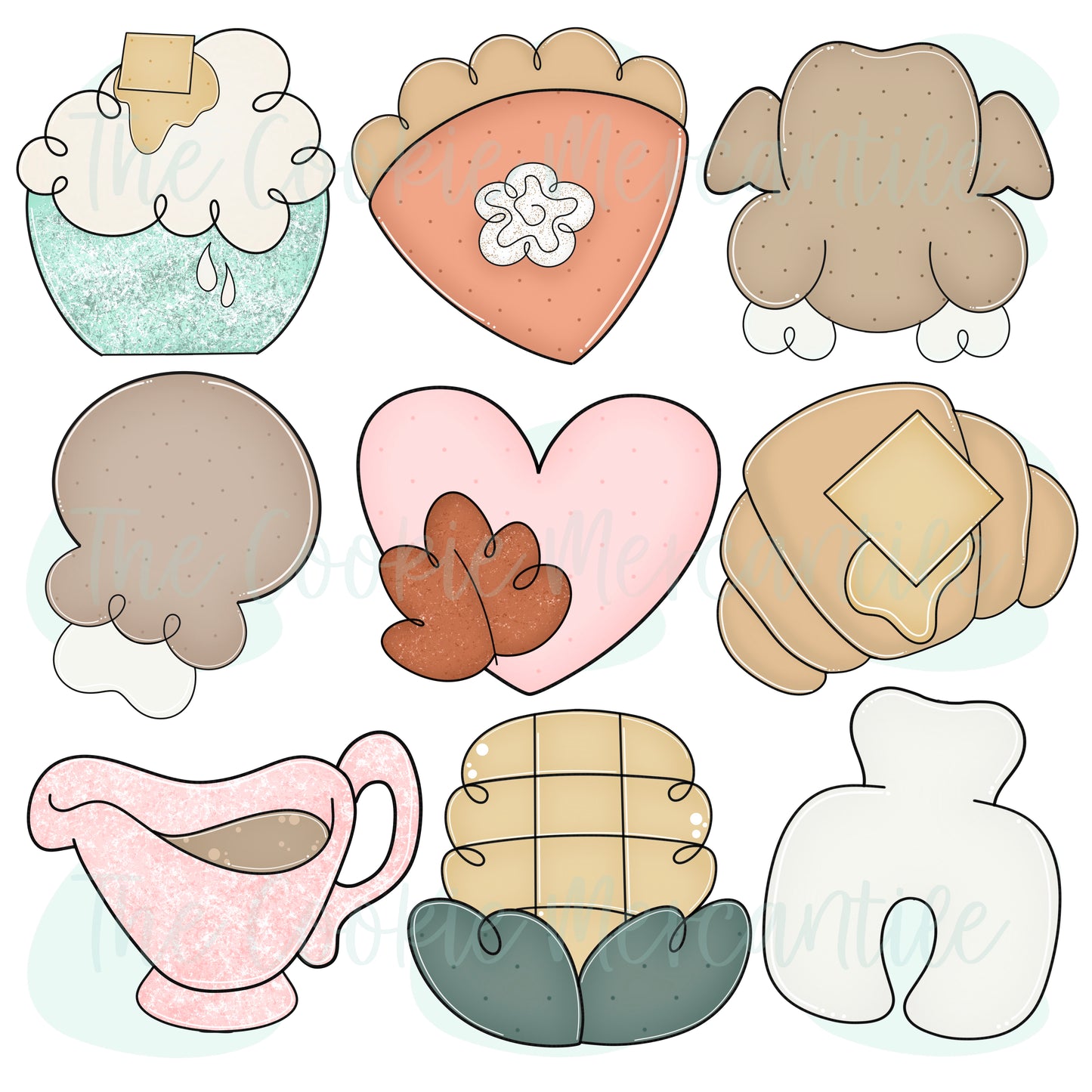 Thanksgiving Dinner 9 Piece Set - Cookie Cutters