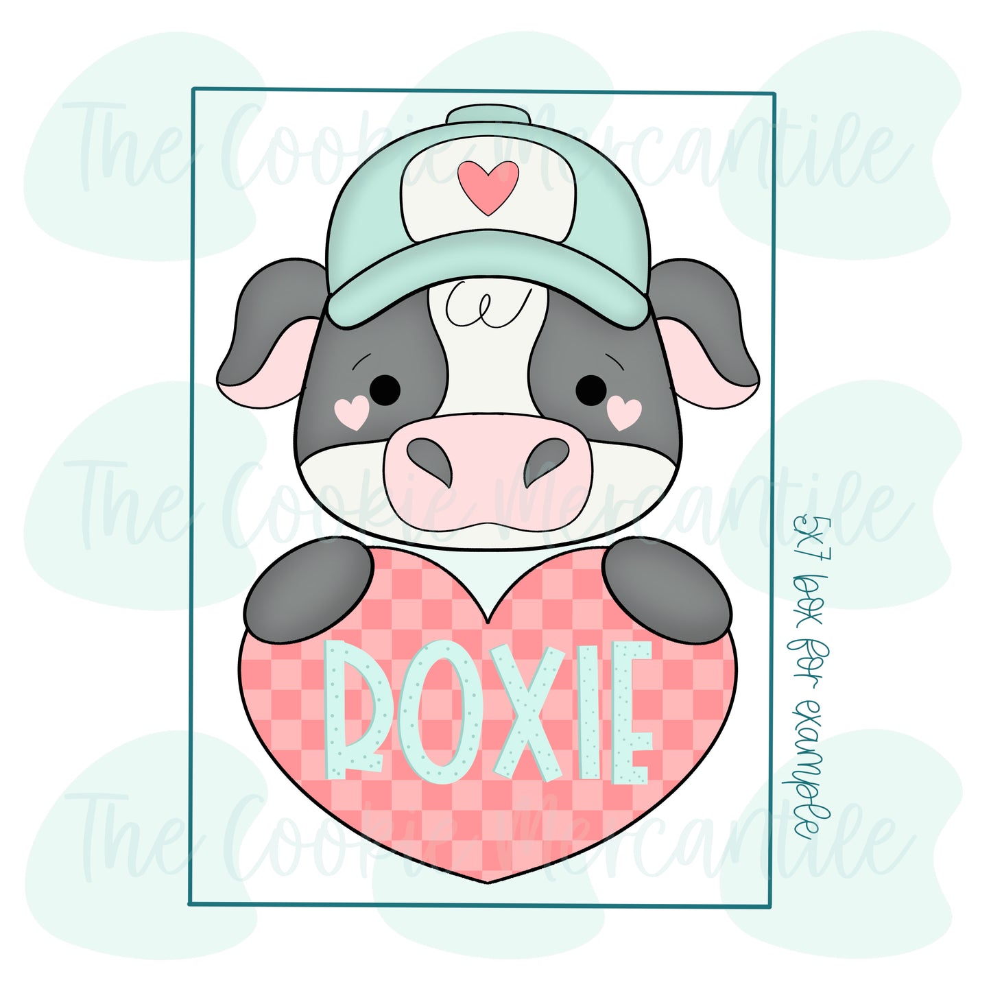 Baseball Hat Cow Heart 2 Piece Set [I like moo] - Cookie Cutter