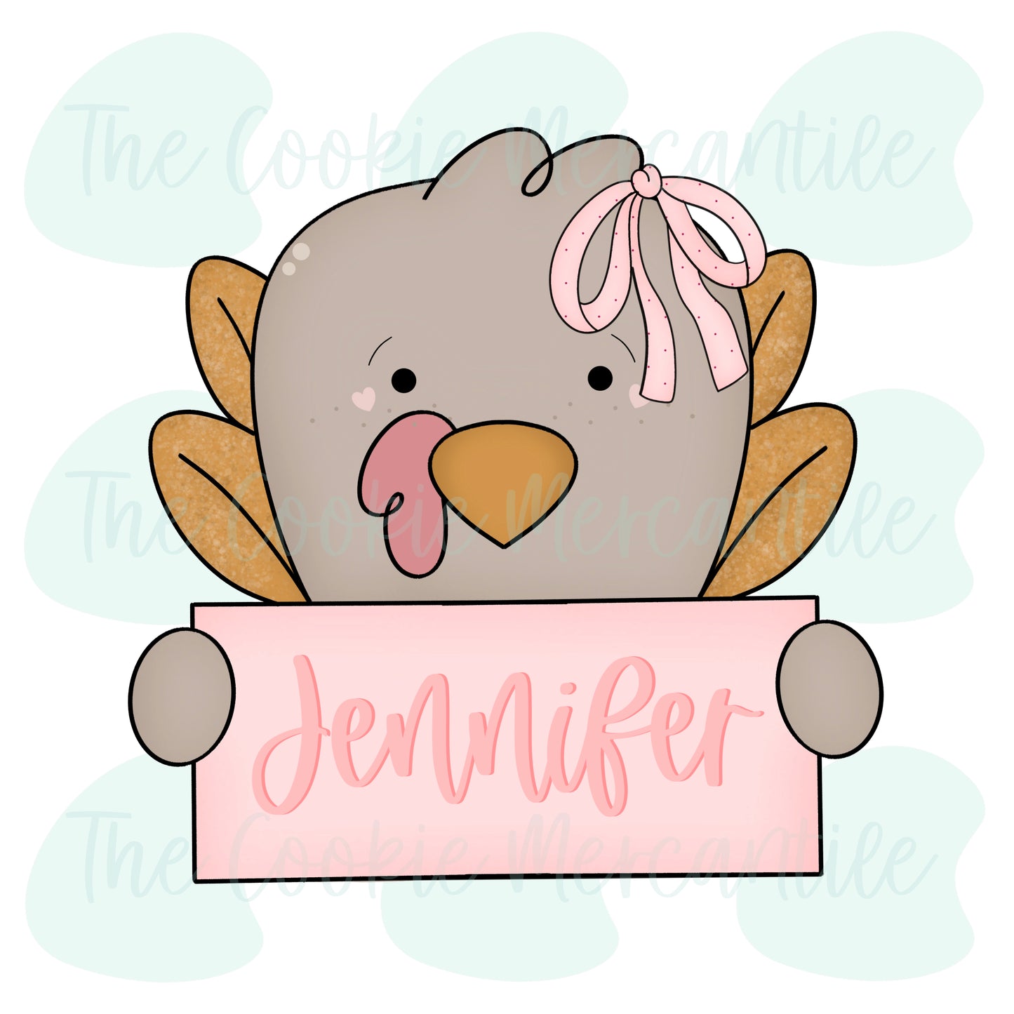 Turkey W/Bow Plaque 2025 - Cookie Cutter