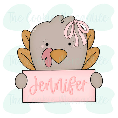 Turkey W/Bow Plaque 2025 - Cookie Cutter