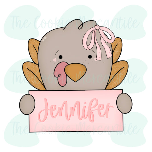 Turkey W/Bow Plaque 2025 - Cookie Cutter