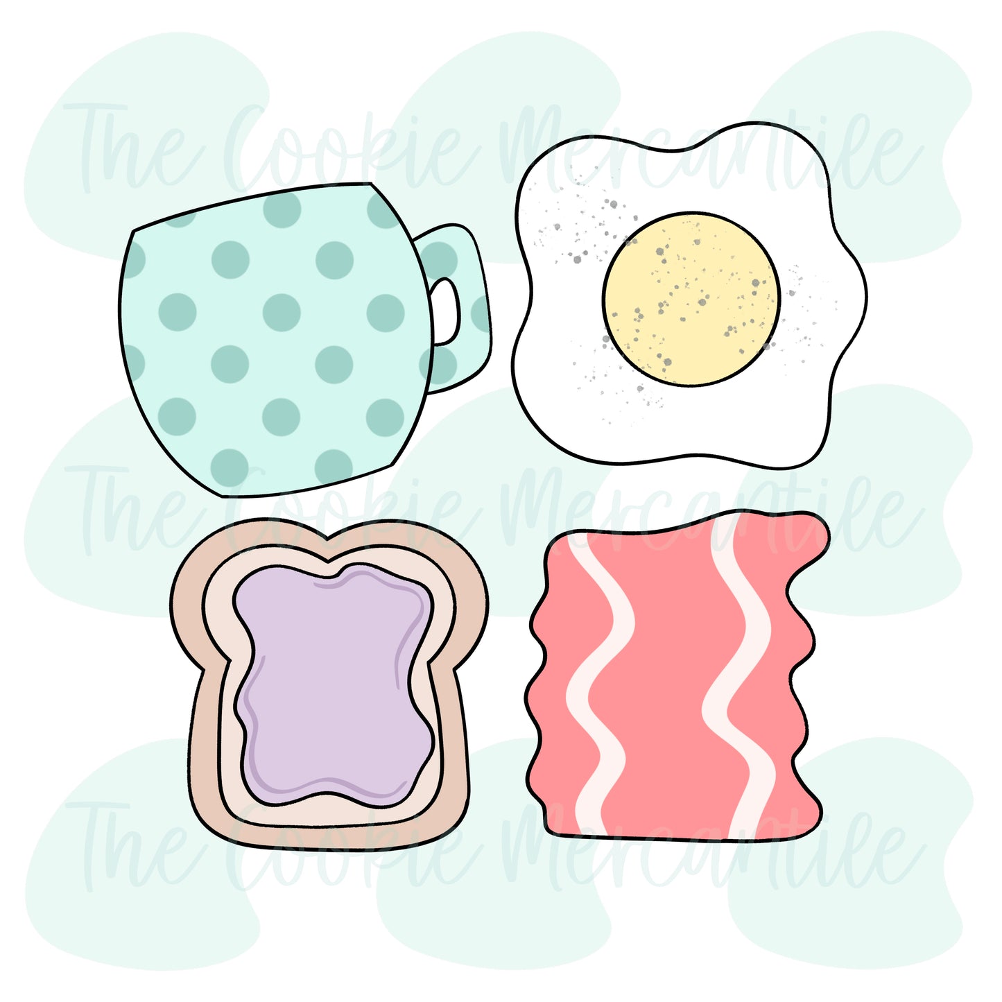 Breakfast Coffee Mug Set [I love you a brunch]- Cookie Cutters