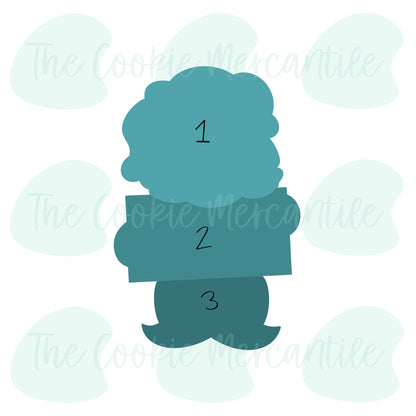 Grinchy Bear 3 Piece Set - Cookie Cutter