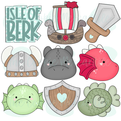 Dragon/Viking  9 Piece Set - Cookie Cutters