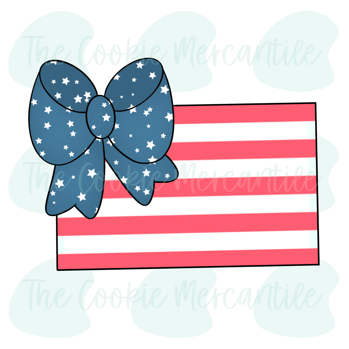 Flag W/ Bow - Cookie Cutter
