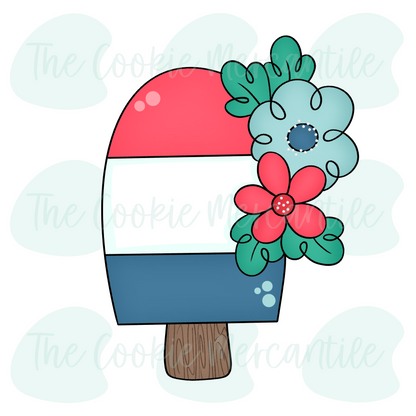 Floral Popsicle - Cookie Cutter