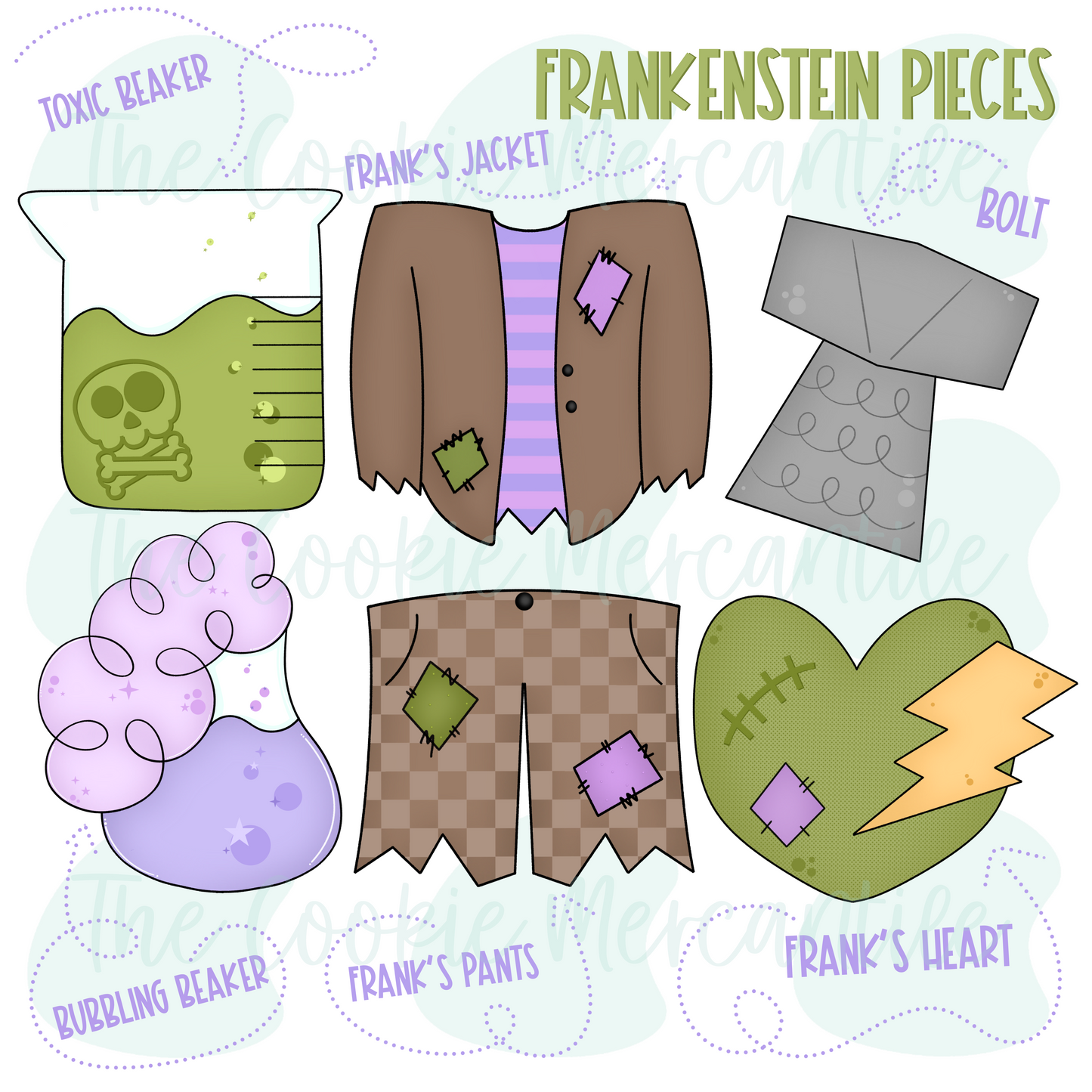 Frankenstien Pieces- Cookie Cutter