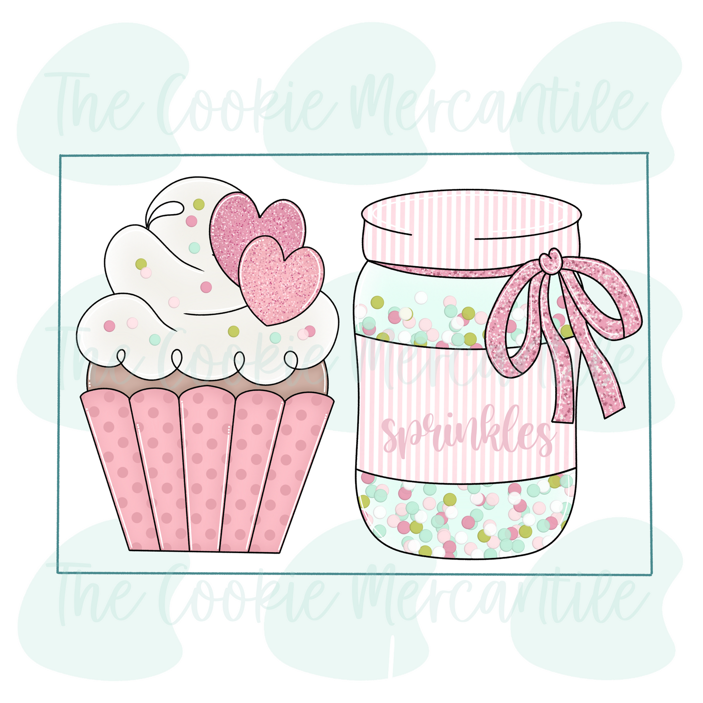 Sprinkled Cupcake & Coquette Sprinkled Jar [We go together like] - Cookie Cutter