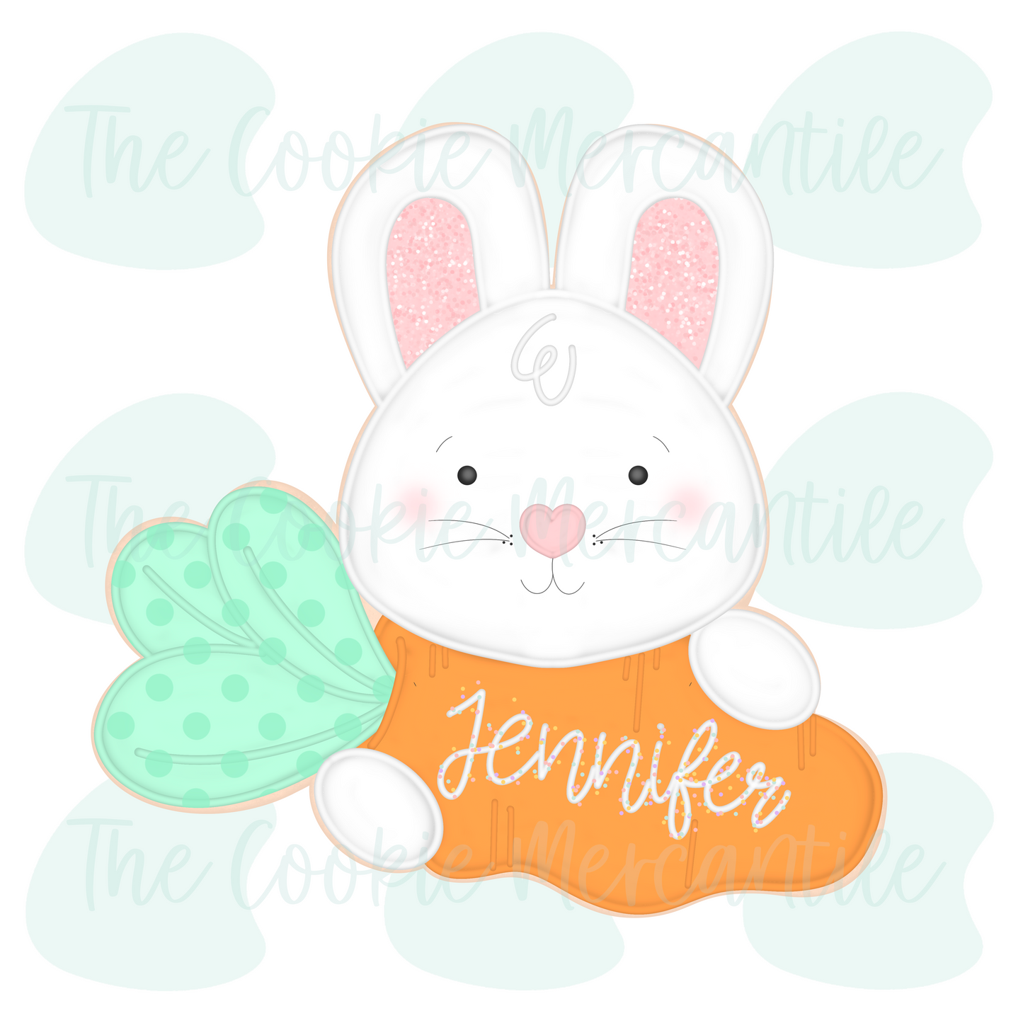 Bunny Carrot plaque 2026  - Cookie Cutter