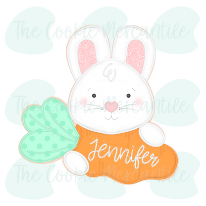 Bunny Carrot plaque 2026  - Cookie Cutter