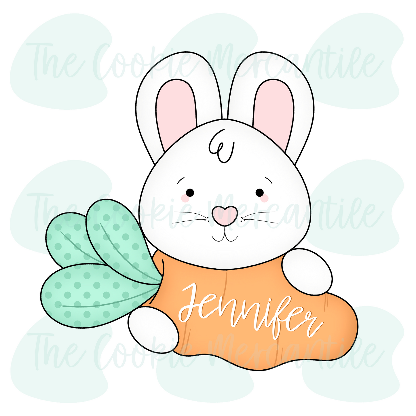 Bunny Carrot plaque 2026  - Cookie Cutter