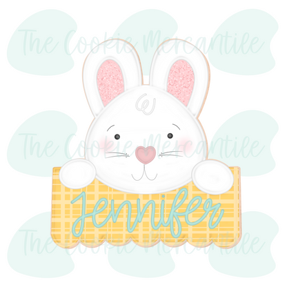 Bunny Scallop plaque  - Cookie Cutter